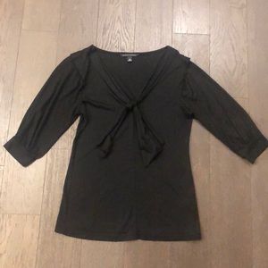 Black v-neck blouse